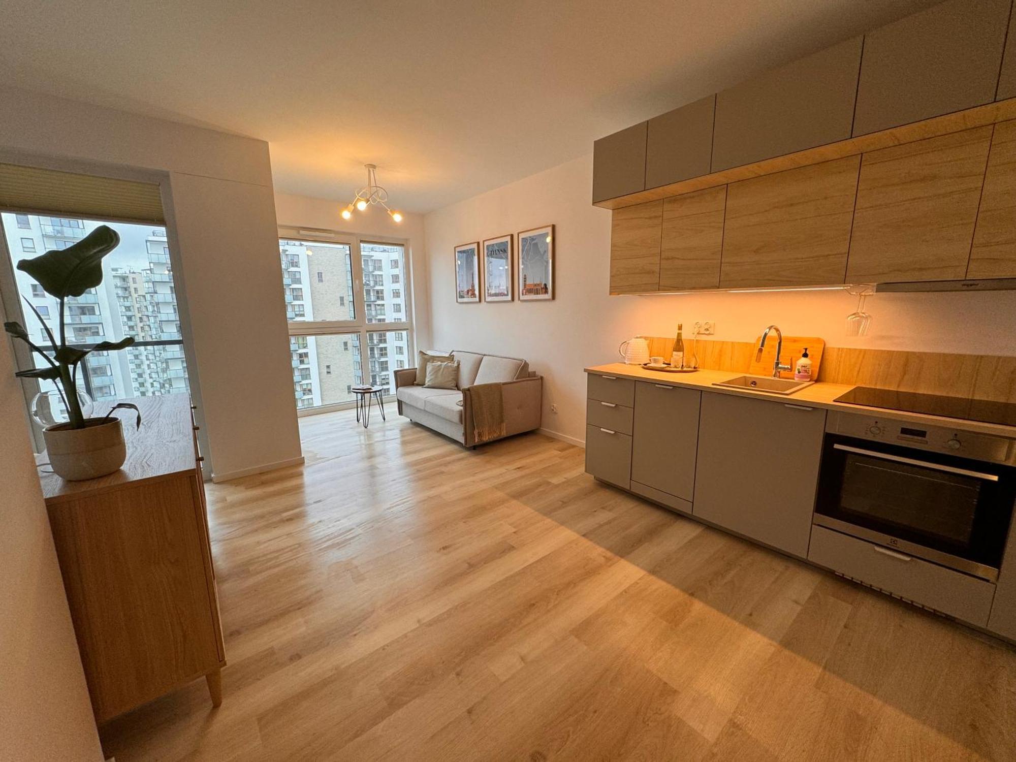 Amber Apartment On 14 Floor Гданьск Экстерьер фото